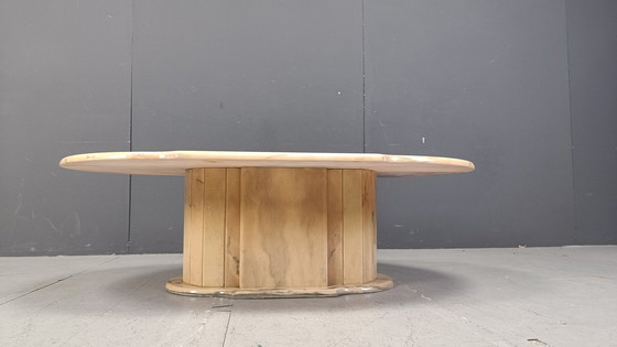Image 1 of Vintage Oval Marble Coffee Table, 1970S 