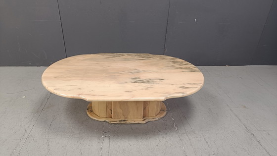 Image 1 of Vintage Oval Marble Coffee Table, 1970S 