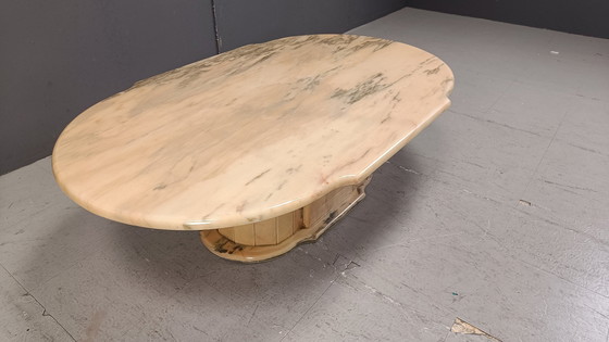 Image 1 of Vintage Oval Marble Coffee Table, 1970S 