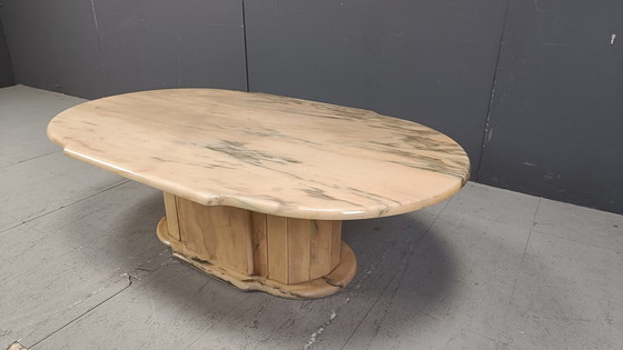 Image 1 of Vintage Oval Marble Coffee Table, 1970S 