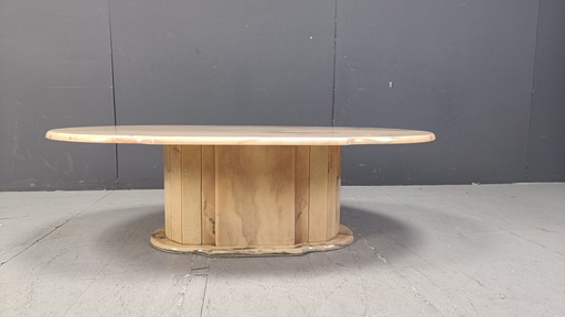 Vintage Oval Marble Coffee Table, 1970S 