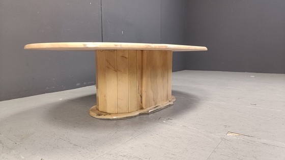 Image 1 of Vintage Oval Marble Coffee Table, 1970S 