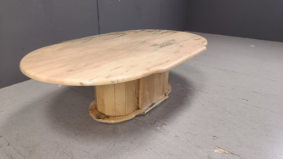 Image 1 of Vintage Oval Marble Coffee Table, 1970S 