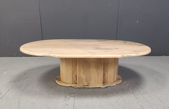 Image 1 of Vintage Oval Marble Coffee Table, 1970S 