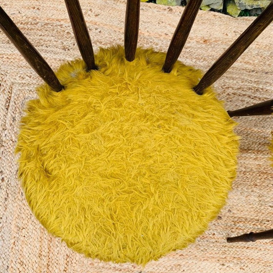 Image 1 of Coppia di sedie moumoute gialle vintage, 1960