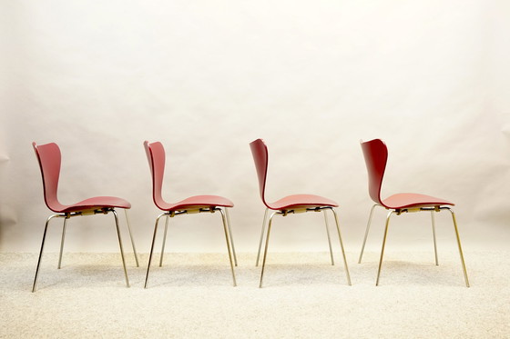 Image 1 of Mid - Century 3107 chairs by Arne Jacobsen for Fritz Hansen, set of 4