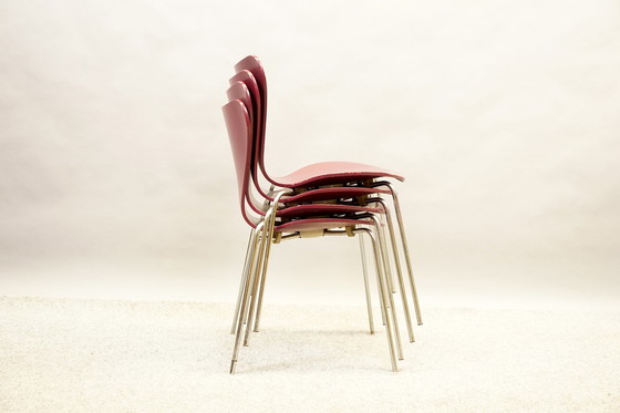 Image 1 of Mid Century 3107 - Chaises de Arne Jacobsen pour Fritz Hansen, set de 4 chaises