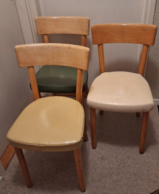 Kitchen Chairs Beechwood 1935 Nv Jac.Levree Wholesale Company Amsterdam, Imported From Roemenia 1930.