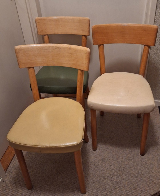 Image 1 of Kitchen Chairs Beechwood 1935 Nv Jac.Levree Wholesale Company Amsterdam, Imported From Roemenia 1930.