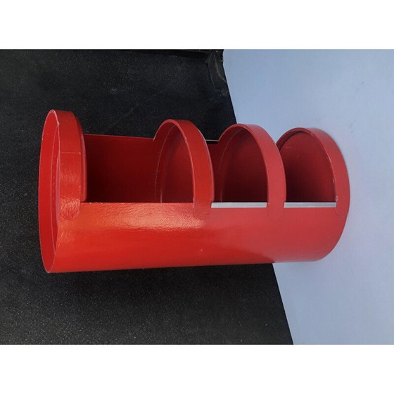 Image 1 of Vintage shelf in red lacquered cardboard by Jean Louis Avril, 1967