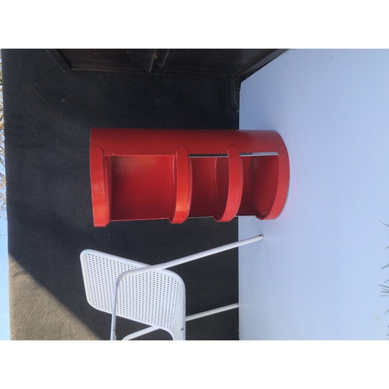 Image 1 of Vintage shelf in red lacquered cardboard by Jean Louis Avril, 1967