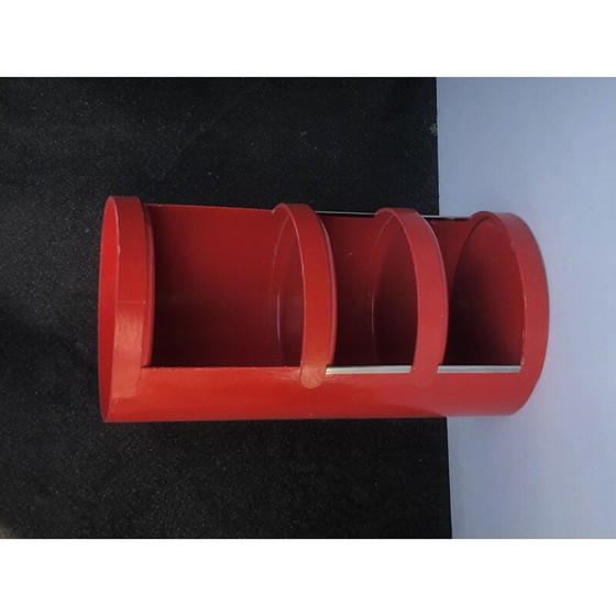 Image 1 of Vintage shelf in red lacquered cardboard by Jean Louis Avril, 1967
