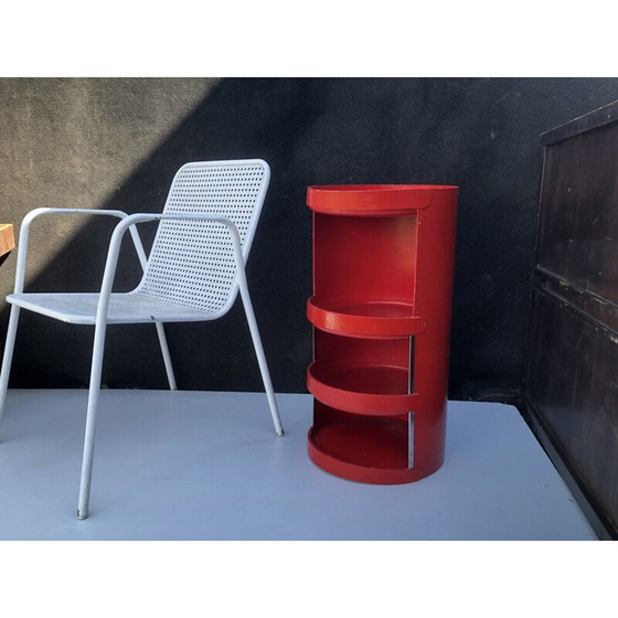Image 1 of Vintage shelf in red lacquered cardboard by Jean Louis Avril, 1967