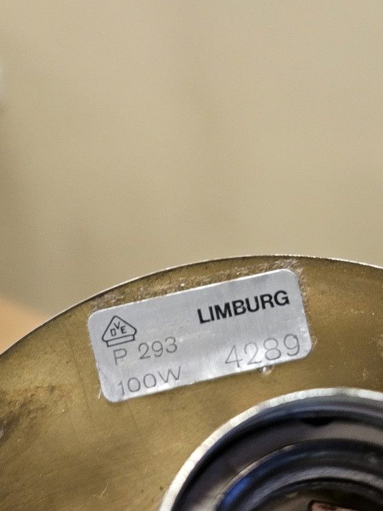 Image 1 of Lampada a sospensione vintage Glashutte Limburg Lampada da soffitto in vetro e ottone 