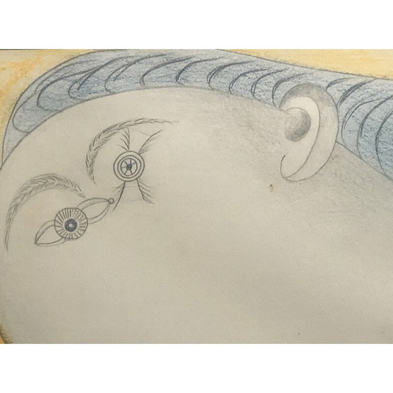 Image 1 of Reproducción antigua del dibujo preparatorio "Cabeza de mujer" de Picasso para el Guernica.