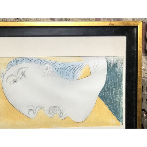 Image 1 of Reproducción antigua del dibujo preparatorio "Cabeza de mujer" de Picasso para el Guernica.