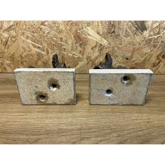 Image 1 of Pair of Art Deco vintage gilded bookends in marble