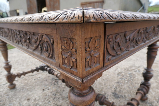 Image 1 of Renaissance Style Oak Desk