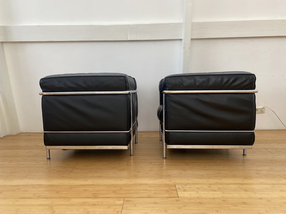 Image 1 of 2x Cassina LC2 armchairs