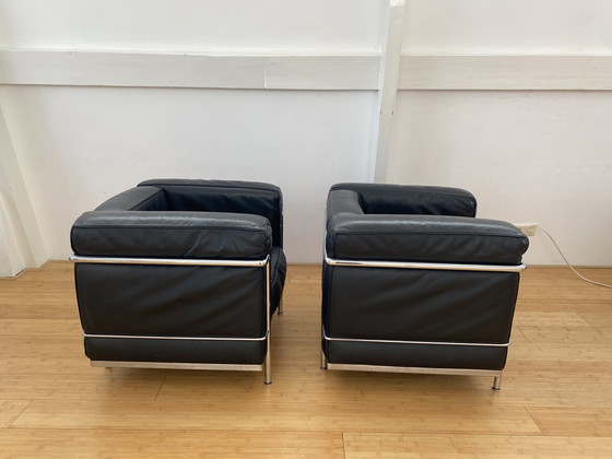 Image 1 of 2x Cassina LC2 armchairs