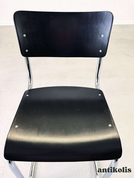 Image 1 of Set of 4 Thonet chairs S43 Mart Stam black 1980s