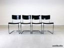Conjunto de 4 sillas Thonet S43 Mart Stam negras años 80