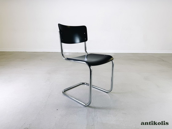 Image 1 of Lot de 4 chaises Thonet S43 Mart Stam noir années 1980