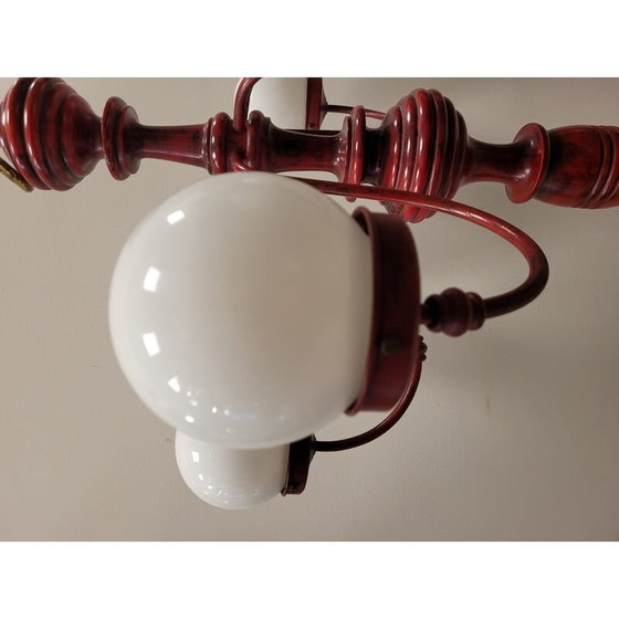 Image 1 of Vintage floor lamp in red decapé, France 1960
