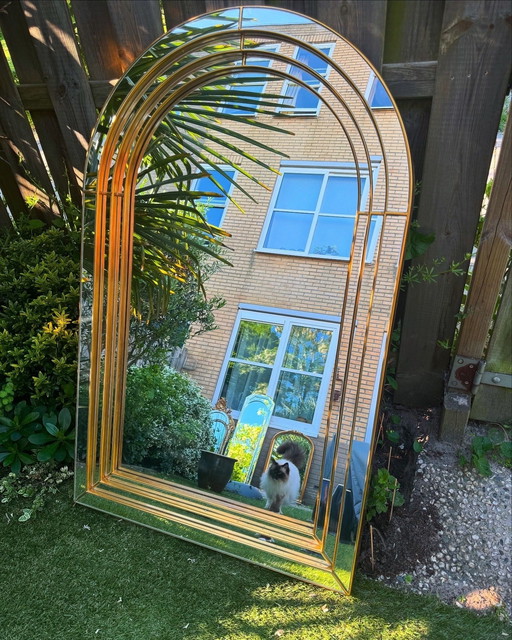 Layered Golden Arch Mirror Deknudt Art-Deco Style