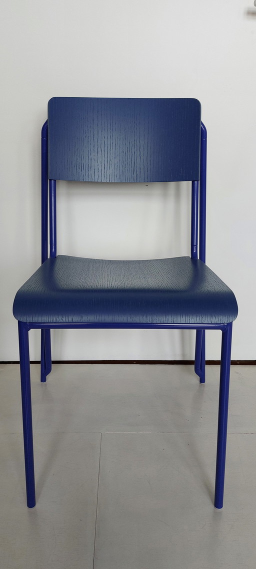 3x HAY Petit blue dining chair