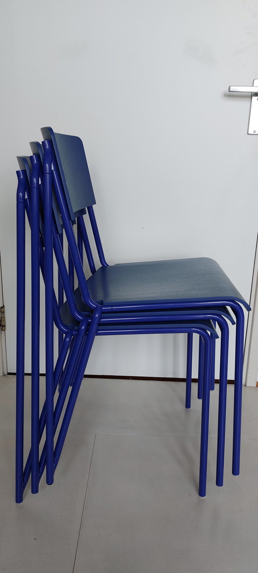 3x HAY Petit blue dining chair