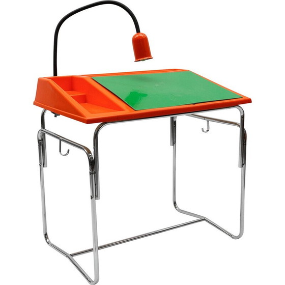 Image 1 of Vintage Space Age desk in plastic and chromed steel, Italy 1960