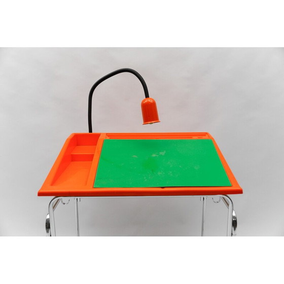 Image 1 of Vintage Space Age desk in plastic and chromed steel, Italy 1960