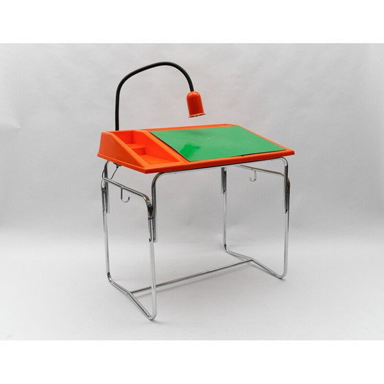 Image 1 of Vintage Space Age desk in plastic and chromed steel, Italy 1960