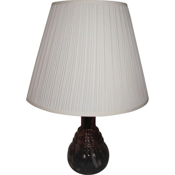 Image 1 of Lampada da comodino vintage in vetro e tessuto, anni '80