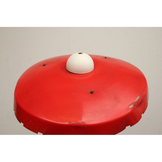 Image 1 of Vintage red and white metal floor lamp, 1950