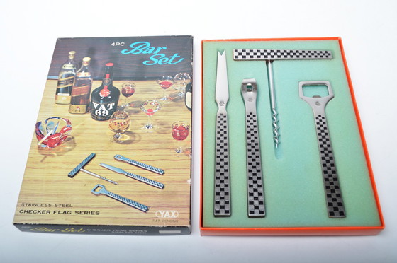 Image 1 of Rosewood & Checkered Steel Bar Set