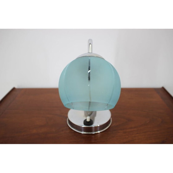 Image 1 of Lampada da tavolo vintage in vetro cromato, Cecoslovacchia 1950