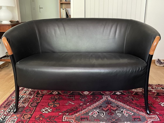 Image 1 of Sofa Giorgetti Series Progetti Black Leather Model 63232