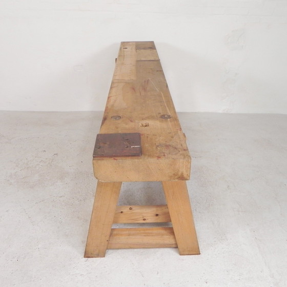 Image 1 of Oak Workbench 2 Meter Long, 1950s