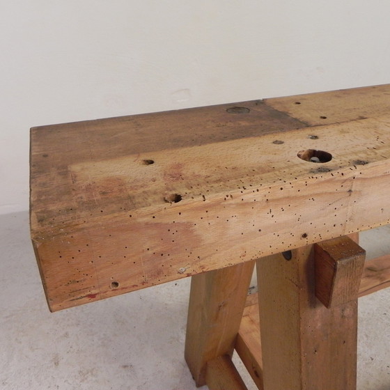 Image 1 of Oak Workbench 2 Meter Long, 1950s