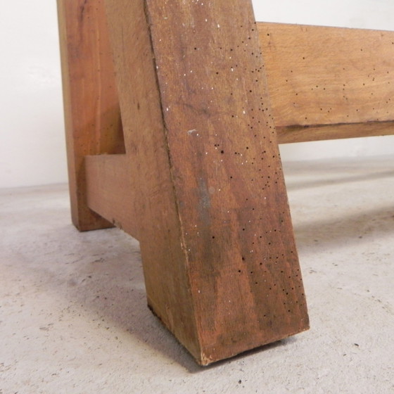 Image 1 of Oak Workbench 2 Meter Long, 1950s