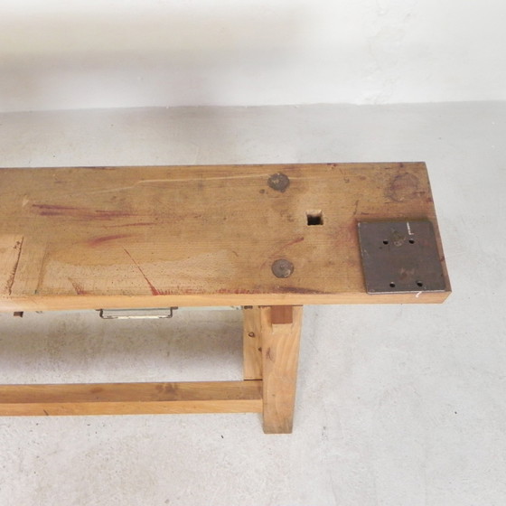 Image 1 of Oak Workbench 2 Meter Long, 1950s