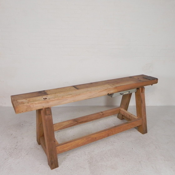 Image 1 of Oak Workbench 2 Meter Long, 1950s