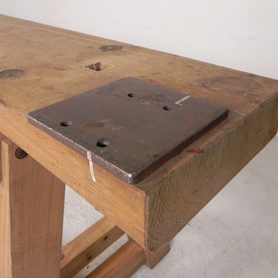 Image 1 of Oak Workbench 2 Meter Long, 1950s