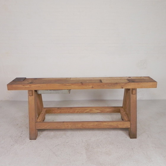 Image 1 of Oak Workbench 2 Meter Long, 1950s