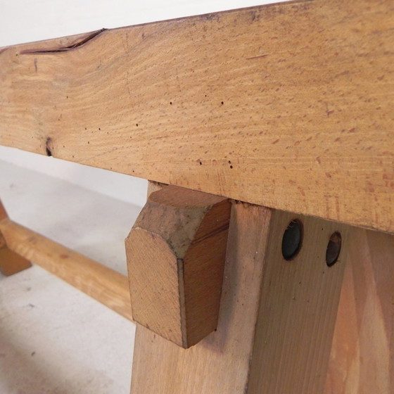 Image 1 of Oak Workbench 2 Meter Long, 1950s