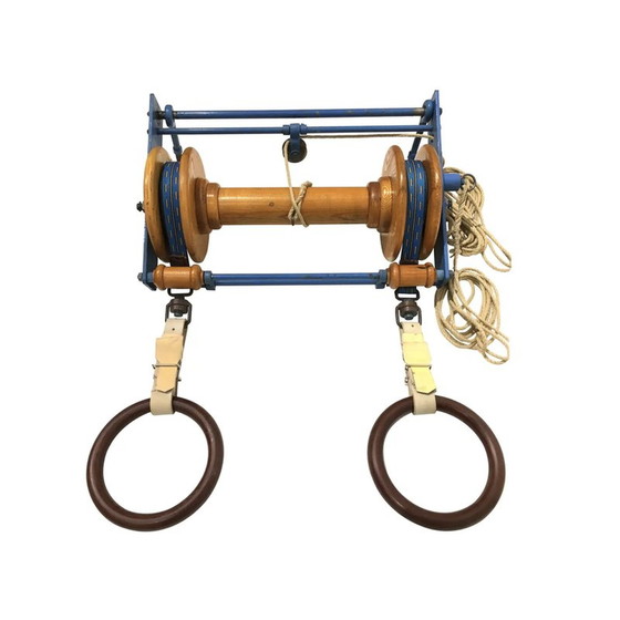 Image 1 of Vintage wooden gymnastic ring, Czechoslovakia 1940s