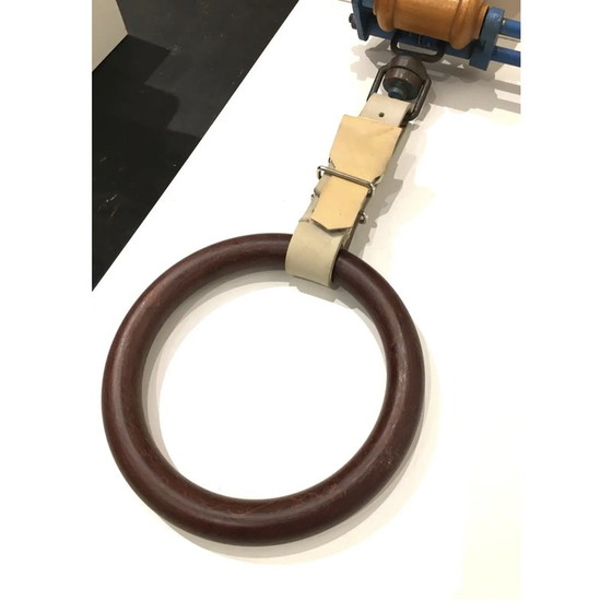 Image 1 of Vintage wooden gymnastic ring, Czechoslovakia 1940s