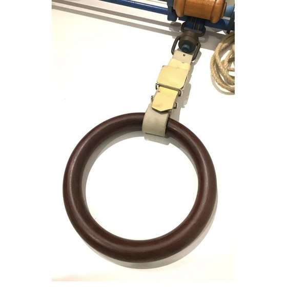 Image 1 of Vintage wooden gymnastic ring, Czechoslovakia 1940s